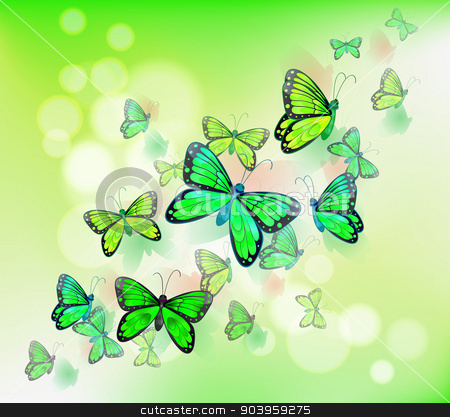 To use this stock image in your creative project, please select the size you need over to the right and click the "Add to Cart" button.
Your downloaded image will come with the Cutcaster watermark removed so don’t worry about the watermark you see on this page. A group of green butterflies stock vector clipart, Illustration of the group of green butterflies by Matthew Cole