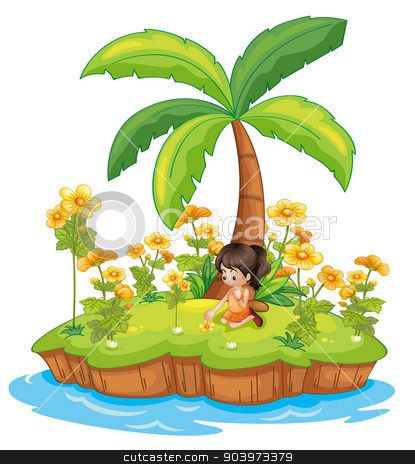 To use this stock image in your creative project, please select the size you need over to the right and click the "Add to Cart" button.
Your downloaded image will come with the Cutcaster watermark removed so don’t worry about the watermark you see on this page. Girl on an island stock vector clipart, Illustration of a girl on an island by Matthew Cole
