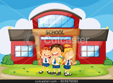 To use this stock image in your creative project, please select the size you need over to the right and click the "Add to Cart" button.
Your downloaded image will come with the Cutcaster watermark removed so don’t worry about the watermark you see on this page. kids infront of school stock vector clipart, illustration of kids infront of school building by Matthew Cole