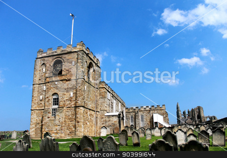 To use this stock image in your creative project, please select the size you need over to the right and click the "Add to Cart" button.
Your downloaded image will come with the Cutcaster watermark removed so don’t worry about the watermark you see on this page. St Marys Church in Whitby stock photo, Scenic view of St. Marys Church in Whitby with graves in the foreground, North Yorkshire, England. by Martin Crowdy