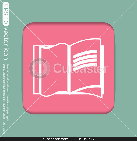 To use this stock image in your creative project, please select the size you need over to the right and click the "Add to Cart" button.
Your downloaded image will come with the Cutcaster watermark removed so don’t worry about the watermark you see on this page. Open book icon stock vector clipart, Open book icon by LittleCuckoo