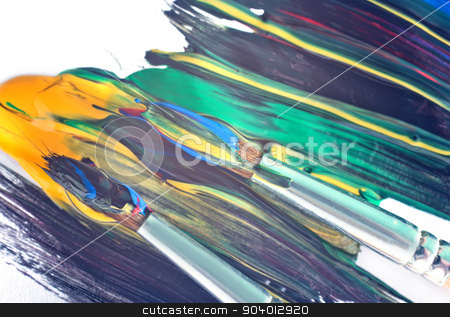 To use this stock image in your creative project, please select the size you need over to the right and click the "Add to Cart" button.
Your downloaded image will come with the Cutcaster watermark removed so don’t worry about the watermark you see on this page. color paint stock photo, color paint and brushes on the white paper by tycoon
