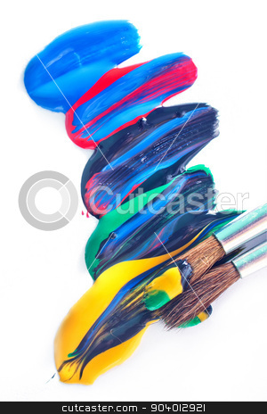 To use this stock image in your creative project, please select the size you need over to the right and click the "Add to Cart" button.
Your downloaded image will come with the Cutcaster watermark removed so don’t worry about the watermark you see on this page. color paint stock photo, color paint and brushes on the white paper by tycoon