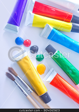 To use this stock image in your creative project, please select the size you need over to the right and click the "Add to Cart" button.
Your downloaded image will come with the Cutcaster watermark removed so don’t worry about the watermark you see on this page. color paint stock photo, color paint and brushes on the white paper by tycoon