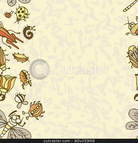 To use this stock image in your creative project, please select the size you need over to the right and click the "Add to Cart" button.
Your downloaded image will come with the Cutcaster watermark removed so don’t worry about the watermark you see on this page. Cute cartoon insect border pattern. Summer concept background. stock vector clipart, Cute cartoon insect border pattern. Summer concept background. Colorful vector background with doodle beetles by LittleCuckoo