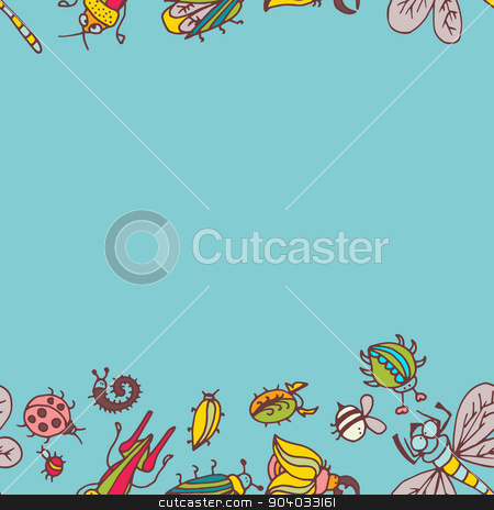 To use this stock image in your creative project, please select the size you need over to the right and click the "Add to Cart" button.
Your downloaded image will come with the Cutcaster watermark removed so don’t worry about the watermark you see on this page. Cute cartoon insect border pattern. Summer concept background. stock vector clipart, Cute cartoon insect border pattern. Summer concept background. Colorful vector background with doodle beetles by LittleCuckoo