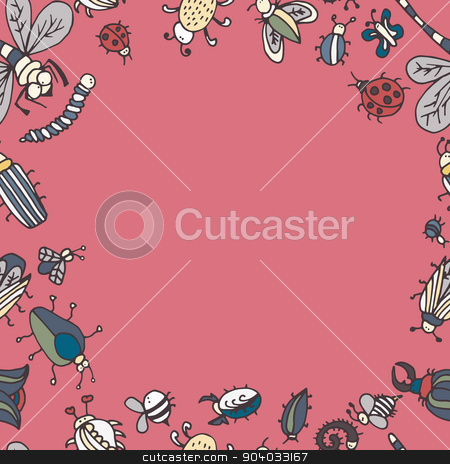 To use this stock image in your creative project, please select the size you need over to the right and click the "Add to Cart" button.
Your downloaded image will come with the Cutcaster watermark removed so don’t worry about the watermark you see on this page. Cute cartoon insect border pattern. Summer concept background. stock vector clipart, Cute cartoon insect border pattern. Summer concept background. Colorful vector background with doodle beetles by LittleCuckoo