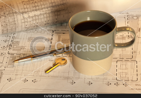 To use this stock image in your creative project, please select the size you need over to the right and click the "Add to Cart" button.
Your downloaded image will come with the Cutcaster watermark removed so don’t worry about the watermark you see on this page. Coffee cup on working table stock photo, Coffee cup on architectural working table by phasinphoto