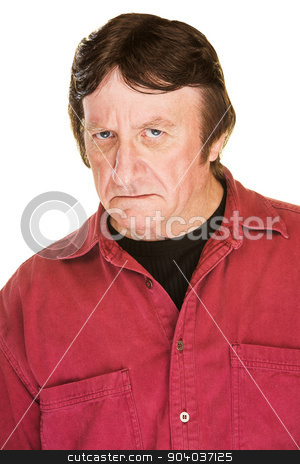 To use this stock image in your creative project, please select the size you need over to the right and click the "Add to Cart" button.
Your downloaded image will come with the Cutcaster watermark removed so don’t worry about the watermark you see on this page. Frowning Mature Man stock photo, Suspicious man in red frowning over white background by Scott Griessel