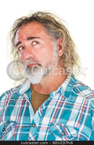 To use this stock image in your creative project, please select the size you need over to the right and click the "Add to Cart" button.
Your downloaded image will come with the Cutcaster watermark removed so don’t worry about the watermark you see on this page. Thinking Man Looking Over stock photo, Man in flannel shirt looking over with curious expression by Scott Griessel