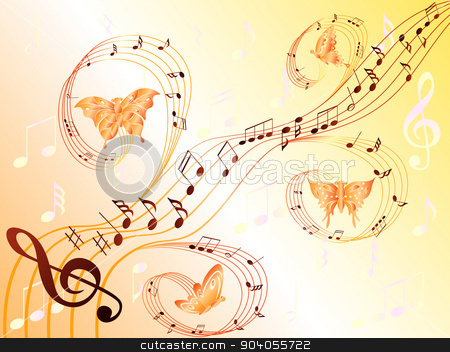 To use this stock image in your creative project, please select the size you need over to the right and click the "Add to Cart" button.
Your downloaded image will come with the Cutcaster watermark removed so don’t worry about the watermark you see on this page. Musical notes on stave and flying butterflies stock vector clipart, Various musical notes on stave and butterflies flying along, hand drawing stylized vector illustration by Nataliia