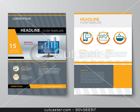 set of business magazine cover flyer brochure flat design flat brochure