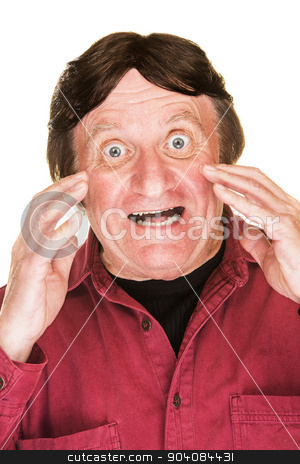 To use this stock image in your creative project, please select the size you need over to the right and click the "Add to Cart" button.
Your downloaded image will come with the Cutcaster watermark removed so don’t worry about the watermark you see on this page. Excited Man Shouting stock photo, One isolated excited middle aged man shouting by Scott Griessel