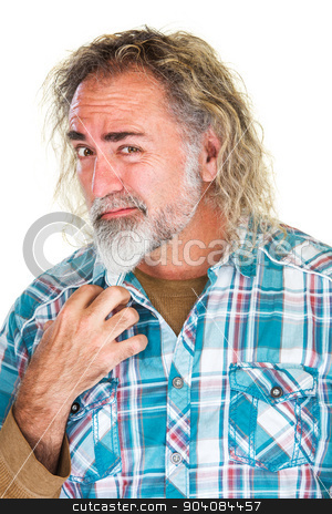 To use this stock image in your creative project, please select the size you need over to the right and click the "Add to Cart" button.
Your downloaded image will come with the Cutcaster watermark removed so don’t worry about the watermark you see on this page. Bearded Man with Confused Face stock photo, Bearded mature man with confused expression over white by Scott Griessel