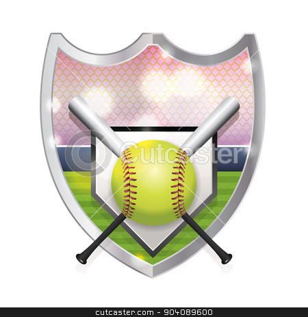 To use this stock image in your creative project, please select the size you need over to the right and click the "Add to Cart" button.
Your downloaded image will come with the Cutcaster watermark removed so don’t worry about the watermark you see on this page. Softball Emblem Illustration stock vector clipart, An illustration of an softball, bats, home plate and field inside an emblem. Vector EPS 10 available. EPS file is layered and contains transparencies and gradient mesh. by Jason Enterline