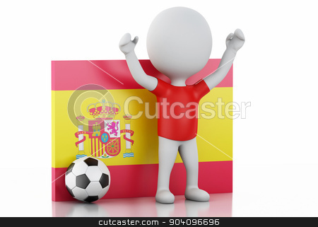 To use this stock image in your creative project, please select the size you need over to the right and click the "Add to Cart" button.
Your downloaded image will come with the Cutcaster watermark removed so don’t worry about the watermark you see on this page. 3d white people with Spain flag and soccer ball. stock photo, 3d illustration. White people with Spain flag and soccer ball. Isolated white background by nicolas menijes