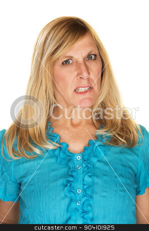 To use this stock image in your creative project, please select the size you need over to the right and click the "Add to Cart" button.
Your downloaded image will come with the Cutcaster watermark removed so don’t worry about the watermark you see on this page. Mad Woman with Clenched Teeth stock photo, Annoyed lady in blue with clenched teeth by Scott Griessel