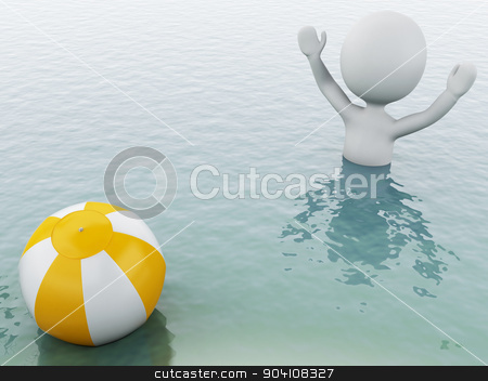 To use this stock image in your creative project, please select the size you need over to the right and click the "Add to Cart" button.
Your downloaded image will come with the Cutcaster watermark removed so don’t worry about the watermark you see on this page. 3d white people with beach ball in water. stock photo, 3d white people with beach ball in the sea. Summer vacation concept by nicolas menijes