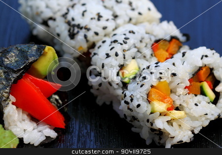 To use this stock image in your creative project, please select the size you need over to the right and click the "Add to Cart" button.
Your downloaded image will come with the Cutcaster watermark removed so don’t worry about the watermark you see on this page. Sushi California Roll stock photo, Healthy very popular Japanese food sushi california roll. by Henrik Lehnerer