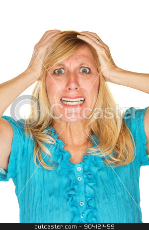 To use this stock image in your creative project, please select the size you need over to the right and click the "Add to Cart" button.
Your downloaded image will come with the Cutcaster watermark removed so don’t worry about the watermark you see on this page. Frustrated Female with Hands on Head stock photo, Frustrated single female in desperation with hands on head by Scott Griessel