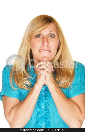 To use this stock image in your creative project, please select the size you need over to the right and click the "Add to Cart" button.
Your downloaded image will come with the Cutcaster watermark removed so don’t worry about the watermark you see on this page. Wishful Woman Waiting stock photo, Wishful adult female in blue with folded hands by Scott Griessel