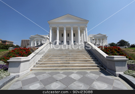 To use this stock image in your creative project, please select the size you need over to the right and click the "Add to Cart" button.
Your downloaded image will come with the Cutcaster watermark removed so don’t worry about the watermark you see on this page. Virginia State Capitol Building stock photo, The Virginia State Capitol Building in Richmond by Lucy Clark
