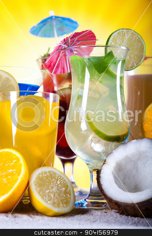 To use this stock image in your creative project, please select the size you need over to the right and click the "Add to Cart" button.
Your downloaded image will come with the Cutcaster watermark removed so don’t worry about the watermark you see on this page. Alcohol drinks set with fruits stock photo, Alcohol drinks set with fruits by Sebastian Duda