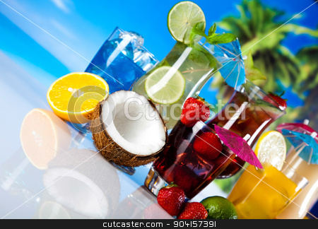 To use this stock image in your creative project, please select the size you need over to the right and click the "Add to Cart" button.
Your downloaded image will come with the Cutcaster watermark removed so don’t worry about the watermark you see on this page. Fruit cocktails on the beach stock photo, Fruit cocktails on the beach by Sebastian Duda
