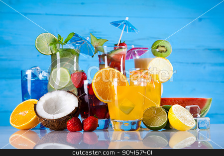 To use this stock image in your creative project, please select the size you need over to the right and click the "Add to Cart" button.
Your downloaded image will come with the Cutcaster watermark removed so don’t worry about the watermark you see on this page. Fruit cocktails on the beach stock photo, Fruit cocktails on the beach by Sebastian Duda
