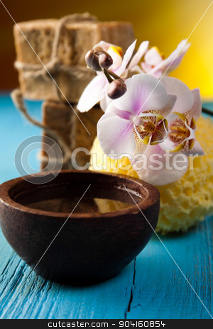 To use this stock image in your creative project, please select the size you need over to the right and click the "Add to Cart" button.
Your downloaded image will come with the Cutcaster watermark removed so don’t worry about the watermark you see on this page. Spa, sea salt in wooden bowl, fresh and organic concept stock photo, Spa, sea salt in wooden bowl, fresh and organic concept by Sebastian Duda