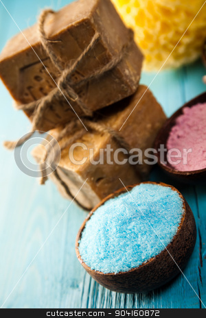 To use this stock image in your creative project, please select the size you need over to the right and click the "Add to Cart" button.
Your downloaded image will come with the Cutcaster watermark removed so don’t worry about the watermark you see on this page. Spa, sea salt in wooden bowl, fresh and organic concept stock photo, Spa, sea salt in wooden bowl, fresh and organic concept by Sebastian Duda