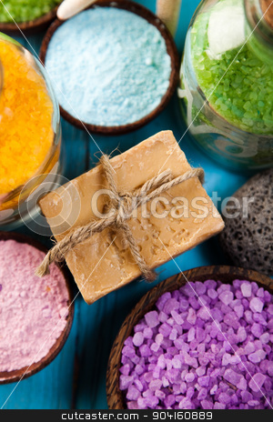 To use this stock image in your creative project, please select the size you need over to the right and click the "Add to Cart" button.
Your downloaded image will come with the Cutcaster watermark removed so don’t worry about the watermark you see on this page. Sea salt in wooden bowl, organic products, Spa stock photo, Sea salt in wooden bowl, organic products, Spa by Sebastian Duda