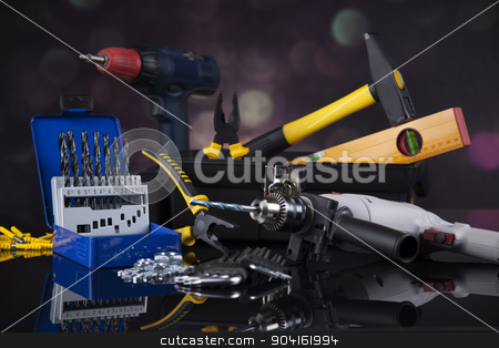To use this stock image in your creative project, please select the size you need over to the right and click the "Add to Cart" button.
Your downloaded image will come with the Cutcaster watermark removed so don’t worry about the watermark you see on this page. Construction tools, house renovation concept stock photo, Construction tools, house renovation concept by Sebastian Duda