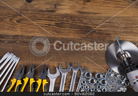 To use this stock image in your creative project, please select the size you need over to the right and click the "Add to Cart" button.
Your downloaded image will come with the Cutcaster watermark removed so don’t worry about the watermark you see on this page. Working tools on wooden background stock photo, Working tools on wooden background by Sebastian Duda