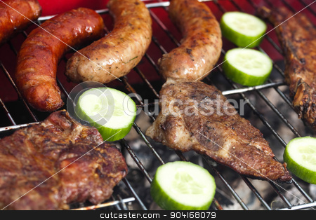 To use this stock image in your creative project, please select the size you need over to the right and click the "Add to Cart" button.
Your downloaded image will come with the Cutcaster watermark removed so don’t worry about the watermark you see on this page. BBQ, Grilling time, bright colorful vivid theme stock photo, BBQ, Grilling time, bright colorful vivid theme by Sebastian Duda