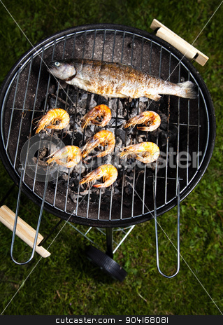 To use this stock image in your creative project, please select the size you need over to the right and click the "Add to Cart" button.
Your downloaded image will come with the Cutcaster watermark removed so don’t worry about the watermark you see on this page. Grilling fish, bright colorful vivid theme stock photo, Grilling fish, bright colorful vivid theme by Sebastian Duda