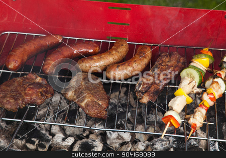 To use this stock image in your creative project, please select the size you need over to the right and click the "Add to Cart" button.
Your downloaded image will come with the Cutcaster watermark removed so don’t worry about the watermark you see on this page. BBQ, Grilling time, bright colorful vivid theme stock photo, BBQ, Grilling time, bright colorful vivid theme by Sebastian Duda