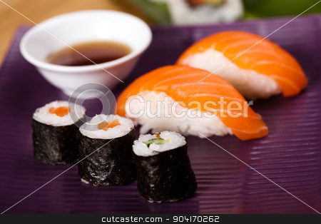 To use this stock image in your creative project, please select the size you need over to the right and click the "Add to Cart" button.
Your downloaded image will come with the Cutcaster watermark removed so don’t worry about the watermark you see on this page. Rolls of sushi, oriental cuisine colorful theme stock photo, Rolls of sushi, oriental cuisine colorful theme by Sebastian Duda