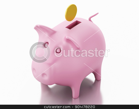To use this stock image in your creative project, please select the size you need over to the right and click the "Add to Cart" button.
Your downloaded image will come with the Cutcaster watermark removed so don’t worry about the watermark you see on this page. 3d piggy bank with golden coins stock photo, Piggy bank with golden coins on white background. 3d renderer image. by nicolas menijes