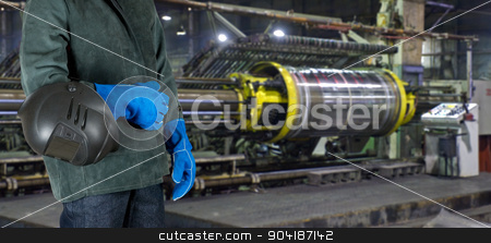 To use this stock image in your creative project, please select the size you need over to the right and click the "Add to Cart" button.
Your downloaded image will come with the Cutcaster watermark removed so don’t worry about the watermark you see on this page. Worker stock photo, Worker with instruments at industrial factory by olinchuk