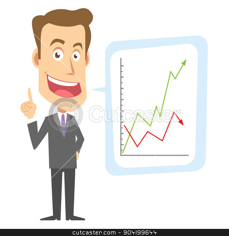 To use this stock image in your creative project, please select the size you need over to the right and click the "Add to Cart" button.
Your downloaded image will come with the Cutcaster watermark removed so don’t worry about the watermark you see on this page. Businessman stock vector clipart, A businessman is communicating something by graphics by grafico2011