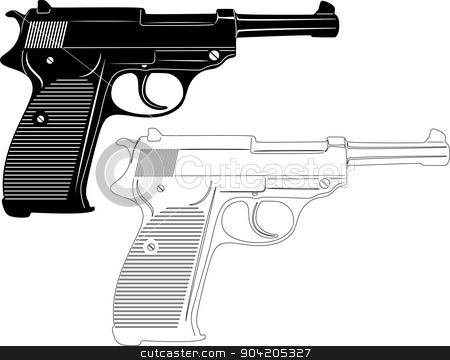 To use this stock image in your creative project, please select the size you need over to the right and click the "Add to Cart" button.
Your downloaded image will come with the Cutcaster watermark removed so don’t worry about the watermark you see on this page. Gun Silhouette stock vector clipart, illustration of great Gun Silhouette by Ahmed Nassar