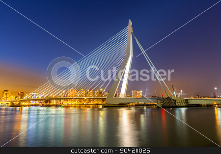 To use this stock image in your creative project, please select the size you need over to the right and click the "Add to Cart" button.
Your downloaded image will come with the Cutcaster watermark removed so don’t worry about the watermark you see on this page. Erasmus bridge Rotterdam stock photo, Erasmus bridge over the river Meuse in , the Netherlands by Vichaya Kiatying-Angsulee