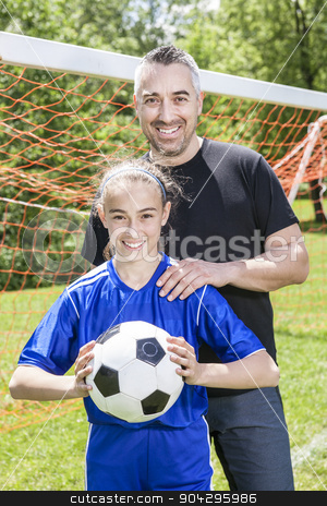 To use this stock image in your creative project, please select the size you need over to the right and click the "Add to Cart" button.
Your downloaded image will come with the Cutcaster watermark removed so don’t worry about the watermark you see on this page. teenager girl with his father play soccer in a beautiful day stock photo, A teenager girl with his father play soccer in a beautiful day by Louis-Paul St-Onge