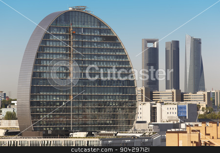 To use this stock image in your creative project, please select the size you need over to the right and click the "Add to Cart" button.
Your downloaded image will come with the Cutcaster watermark removed so don’t worry about the watermark you see on this page. Madrid skyline with four towers and building under construction stock photo, Madrid skyline with four towers and building under construction. Horizontal by ABBPhoto
