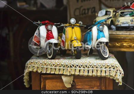 To use this stock image in your creative project, please select the size you need over to the right and click the "Add to Cart" button.
Your downloaded image will come with the Cutcaster watermark removed so don’t worry about the watermark you see on this page. Close-up of toy scooters for sale stock photo, Close-up of toy scooters for sale, Amalfi, Province of Salerno, Campania, Italy by imagedb