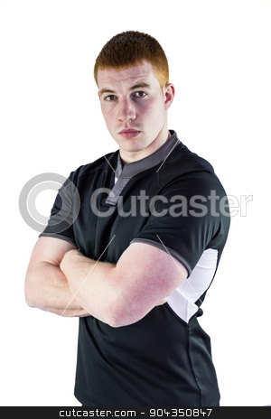 To use this stock image in your creative project, please select the size you need over to the right and click the "Add to Cart" button.
Your downloaded image will come with the Cutcaster watermark removed so don’t worry about the watermark you see on this page. Rugby player with arms crossed stock photo, Profile view of a serious rugby player with arms crossed by Wavebreak Media