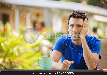 To use this stock image in your creative project, please select the size you need over to the right and click the "Add to Cart" button.
Your downloaded image will come with the Cutcaster watermark removed so don’t worry about the watermark you see on this page. Bored Man on Vacation stock photo, Bored single Caucasian male on vacation by Scott Griessel