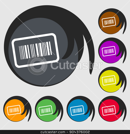 To use this stock image in your creative project, please select the size you need over to the right and click the "Add to Cart" button.
Your downloaded image will come with the Cutcaster watermark removed so don’t worry about the watermark you see on this page. Barcode icon sign. Symbol on eight colored buttons. Vector stock vector clipart, Barcode icon sign. Symbol on eight colored buttons. Vector illustration by Serhii