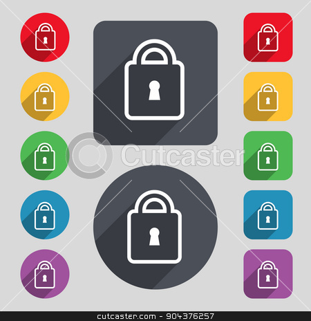 To use this stock image in your creative project, please select the size you need over to the right and click the "Add to Cart" button.
Your downloaded image will come with the Cutcaster watermark removed so don’t worry about the watermark you see on this page. Lock icon sign. A set of 12 colored buttons and a long shadow. Flat design. Vector stock vector clipart, Lock icon sign. A set of 12 colored buttons and a long shadow. Flat design. Vector illustration by Serhii